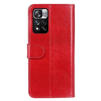 Xiaomi Redmi Note 11 Pro+ atvēramais ādas sarkans maciņš (maks) | Vacins.lv