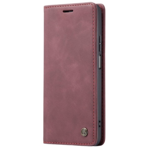 „CaseMe“ Retro solīds atvēramais ādas maciņš - bordo (Redmi Note 11 Pro+)