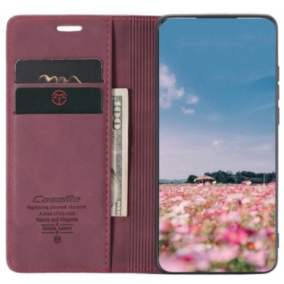 Xiaomi Redmi Note 11 Pro+ CaseMe Retro solīds atvēramais ādas bordo maciņš - maks | Vacins.lv