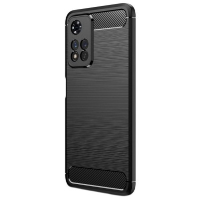 Xiaomi Redmi Note 11 Pro+ „Carbon“ kieto silikono TPU juodas dėklas - nugarėlė | Priedai.lt