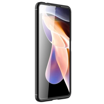 Xiaomi Redmi Note 11 Pro+ „Carbon“ kieto silikono TPU juodas dėklas - nugarėlė | Priedai.lt