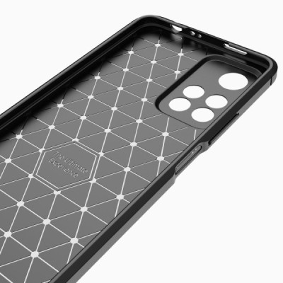 Xiaomi Redmi Note 11 Pro+ „Carbon“ kieto silikono TPU juodas dėklas - nugarėlė | Priedai.lt
