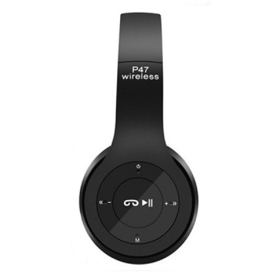 „P47“ Wireless bezvadu melnā austiņas (brīvroku ierīce) | Vacins.lv