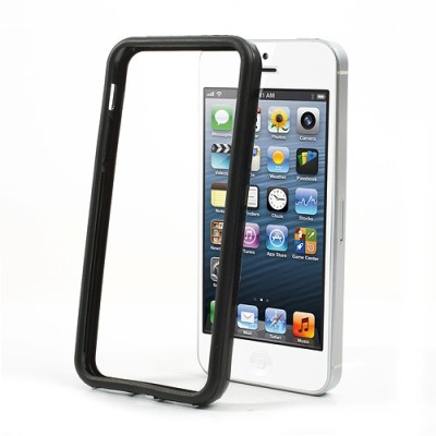 Juodas klasikinis Apple iPhone SE (5, 5s) rėmelis - kraštų apvadas (bamperis) / Priedai.lt