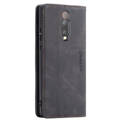 Xiaomi Mi 9T (Mi 9T Pro) CaseMe Retro solīds atvēramais ādas melns maciņš - maks | Vacins.lv