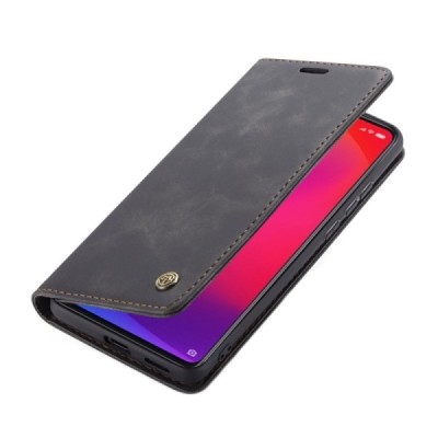 Xiaomi Mi 9T (Mi 9T Pro) CaseMe Retro solīds atvēramais ādas melns maciņš - maks | Vacins.lv