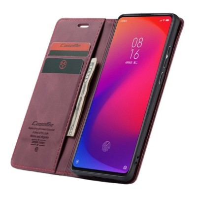 Xiaomi Mi 9T (Mi 9T Pro) CaseMe Retro solīds atvēramais ādas bordo maciņš - maks | Vacins.lv