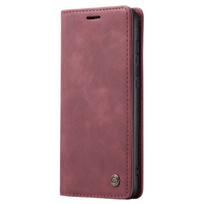 Samsung Galaxy S20 (G980) CaseMe Retro solīds atvēramais ādas bordo maciņš - maks | Vacins.lv