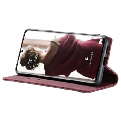 Samsung Galaxy S20 (G980) CaseMe Retro solīds atvēramais ādas bordo maciņš - maks | Vacins.lv