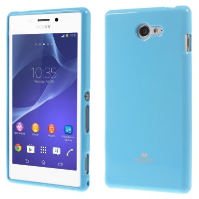 Sony Xperia M2 D2303 Mercury gaiši zils cieta silikona (TPU) futrālis / Vacins.lv