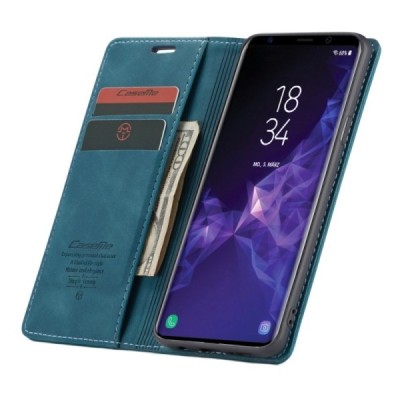 Samsung Galaxy S9+ (G965) CaseMe Retro solidus atverčiamas žalias odinis dėklas - knygutė | Priedai.lt