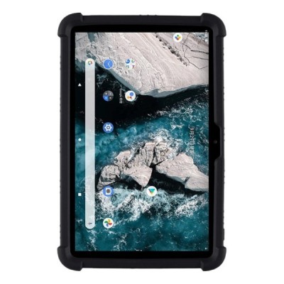 Nokia T20 „Shell“ Kickstand pastiprinātas aizsardzības cieta silikona (TPU) melns apvalks | Vacins.lv