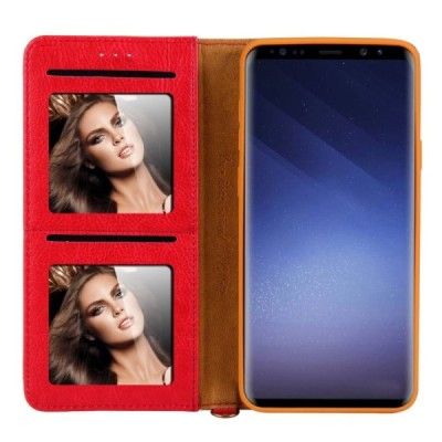 Samsung Galaxy S9+ (G965) CMAI2 ādas atvēramais sarkans maciņš (maks) | Vacins.lv