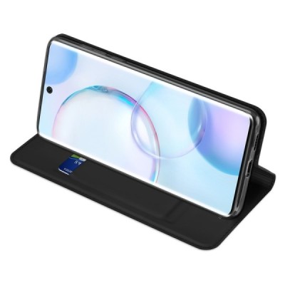 Huawei Honor 50 (Nova 9) „Dux Ducis“ Skin sērijas melns ādas atvērams maciņš | Vacins.lv