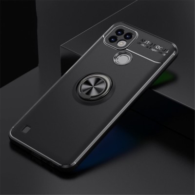 Realme C21 „FOCUS“ Kickstand kieto silikono TPU juodas dėklas - nugarėlė | Priedai.lt