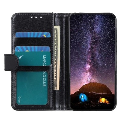 Huawei Honor 50 (Nova 9) atvēramais ādas melns maciņš (maks) | Vacins.lv