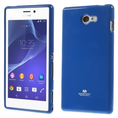 Sony Xperia M2 D2303 Mercury tumši zils cieta silikona (TPU) futrālis / Vacins.lv