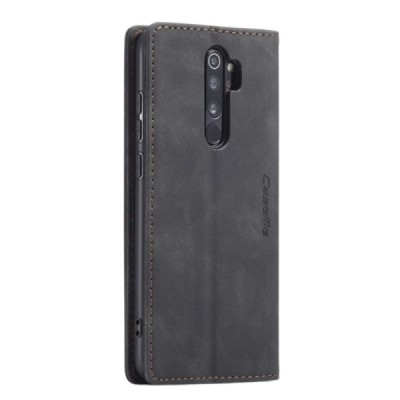 Xiaomi Redmi Note 8 Pro CaseMe Retro solidus atverčiamas juodas odinis dėklas - knygutė | Priedai.lt