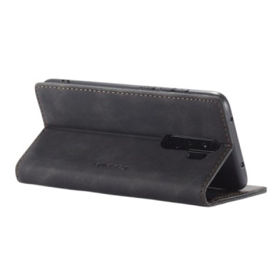 Xiaomi Redmi Note 8 Pro CaseMe Retro solidus atverčiamas juodas odinis dėklas - knygutė | Priedai.lt