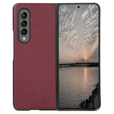 Samsung Galaxy Z Fold4 5G (F936B) Deluxe Leather bordo ādas plastika apvalks | Vacins.lv