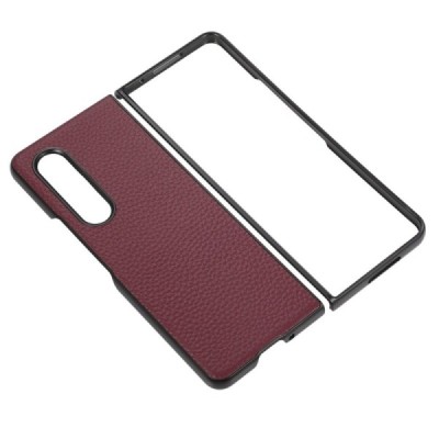 Samsung Galaxy Z Fold4 5G (F936B) Deluxe Leather bordo ādas plastika apvalks | Vacins.lv
