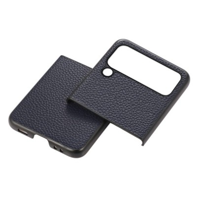 Samsung Galaxy Z Flip4 (F721) Deluxe Leather mėlynas odinis dėklas - nugarėlė | Priedai.lt