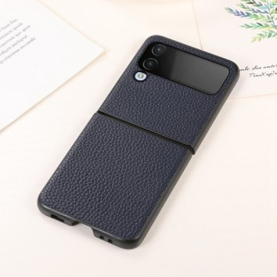 Samsung Galaxy Z Flip4 (F721) Deluxe Leather mėlynas odinis dėklas - nugarėlė | Priedai.lt