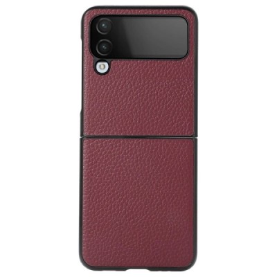 Samsung Galaxy Z Flip4 (F721) Deluxe Leather bordo odinis dėklas - nugarėlė | Priedai.lt