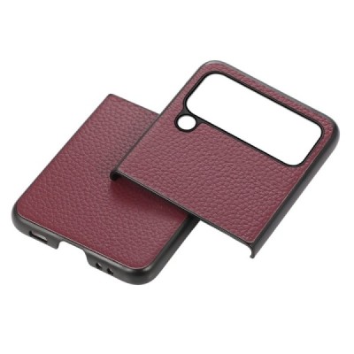 Samsung Galaxy Z Flip4 (F721) Deluxe Leather bordo odinis dėklas - nugarėlė | Priedai.lt