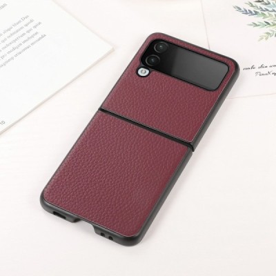 Samsung Galaxy Z Flip4 (F721) Deluxe Leather bordo odinis dėklas - nugarėlė | Priedai.lt