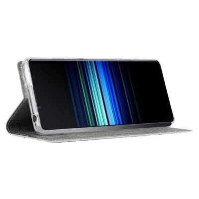 Sony Xperia 10 IV „Vili“ atvērams pelēks ādas maciņš | Vacins.lv