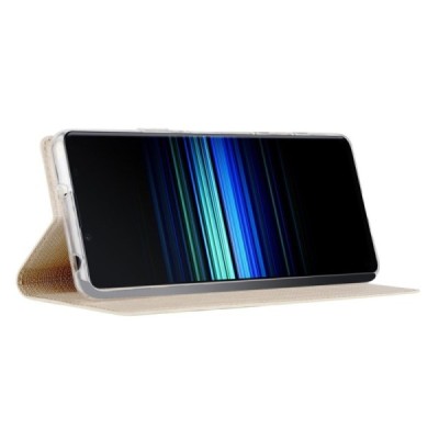 Sony Xperia 10 IV „Vili“ atvērams zelta ādas maciņš | Vacins.lv