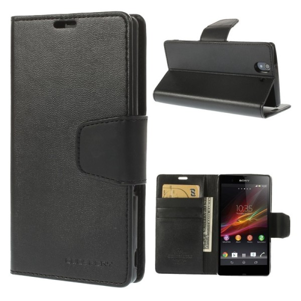 „Mercury“ Sonata atverčiamas dėklas - juodas (Xperia Z)
