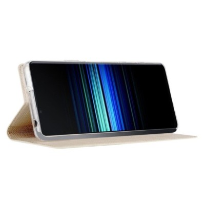 Sony Xperia 1 IV „Vili“ atvērams zelta ādas maciņš | Vacins.lv