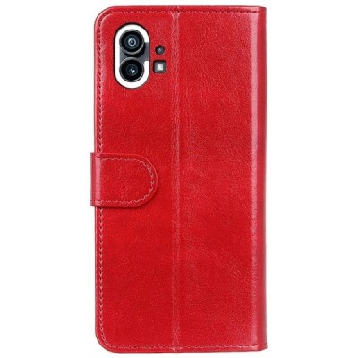 Nothing Phone 1 5G atvēramais ādas sarkans maciņš (maks) | Vacins.lv