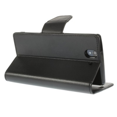 Mercury Sonata atverčiamas Sony Xperia Z juodas odinis dėklas - piniginė / Priedai.lt