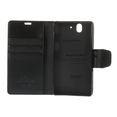 Mercury Sonata atverčiamas Sony Xperia Z juodas odinis dėklas - piniginė / Priedai.lt