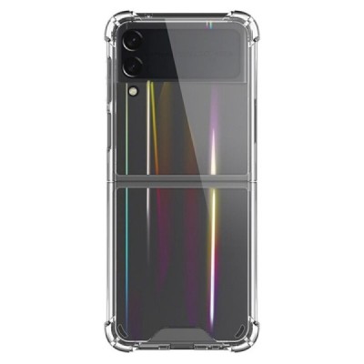 Samsung Galaxy Z Flip4 (F721) pastiprinātas aizsardzības cieta silikona (TPU) dzidrs vāciņš | Vacins.lv