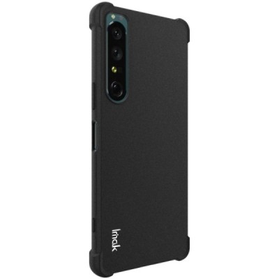 Sony Xperia 1 IV Imak pastiprinātas aizsardzības cieta silikona (TPU) melns vāciņš + ekrāna aizsargplēve | Vacins.lv