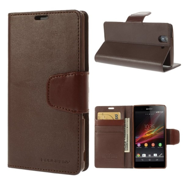 „Mercury“ Sonata atverčiamas dėklas - rudas (Xperia Z)
