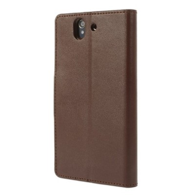 Mercury Sonata atverčiamas Sony Xperia Z rudas odinis dėklas - piniginė / Priedai.lt
