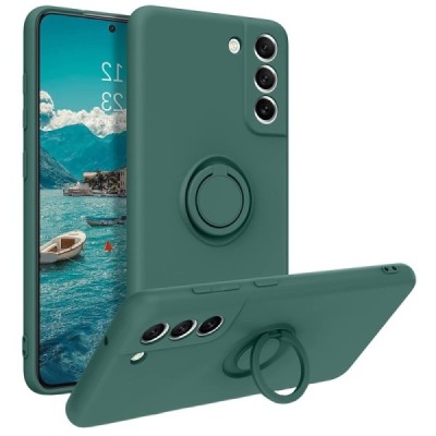 Samsung Galaxy S21 FE (Fan Edition) 5G „Ring“ Kickstand (TPU) zaļš apvalks | Vacins.lv