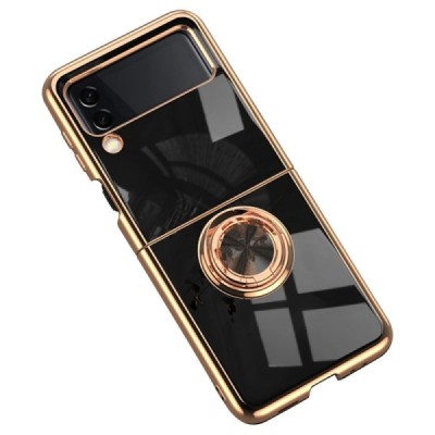 Samsung Galaxy Z Flip4 (F721) „Fashion“ Kickstand cieta silikona (TPU) melns apvalks | vacins.lv