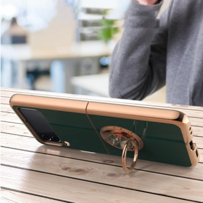 Samsung Galaxy Z Flip4 (F721) „Fashion“ Kickstand kieto silikono TPU žalias dėklas - nugarėlė | Priedai.lt