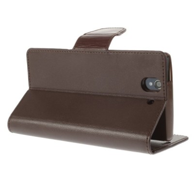 Mercury Sonata atverčiamas Sony Xperia Z rudas odinis dėklas - piniginė / Priedai.lt
