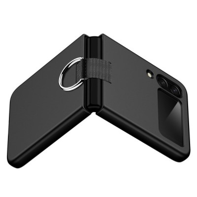 Samsung Galaxy Z Flip4 (F721) „Ring“ plastmasas melns apvalks | vacins.lv