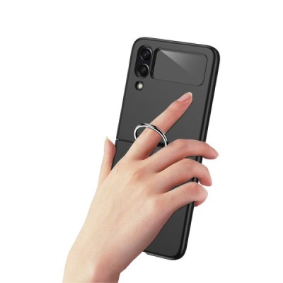 Samsung Galaxy Z Flip4 (F721) „Ring“ plastmasas melns apvalks | vacins.lv