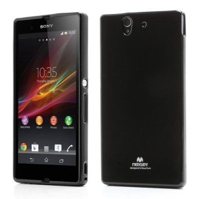 Sony Xperia Z Mercury melns cieta silikona (TPU) futrālis / Vacins.lv