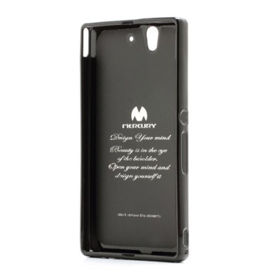 Sony Xperia Z Mercury melns cieta silikona (TPU) futrālis / Vacins.lv