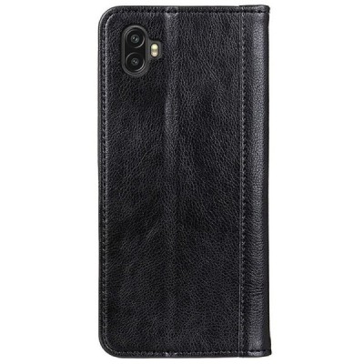 Samsung Galaxy Xcover 6 Pro (G736) melns ādas atvērams maciņš ar magnetu | Vacins.lv